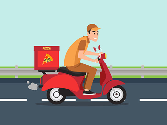 وکتور پیک تحویل پیتزا