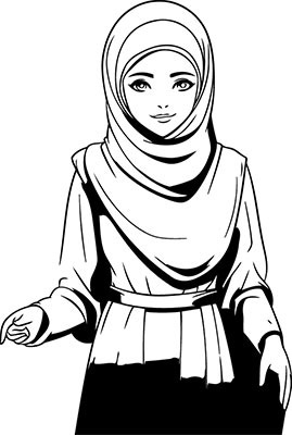 وکتور بانوی با حجاب با زمینه مشکی