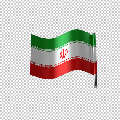 عکس برش خورده سه بعدی پرچم کشور ایران