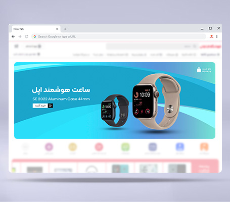 طرح لایه باز بنر وب سایت فروش ساعت هوشمند
