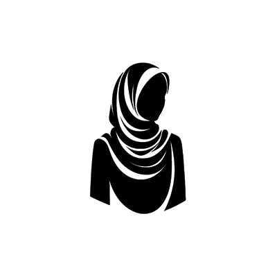 وکتور بانوی با حجاب با زمینه مشکی