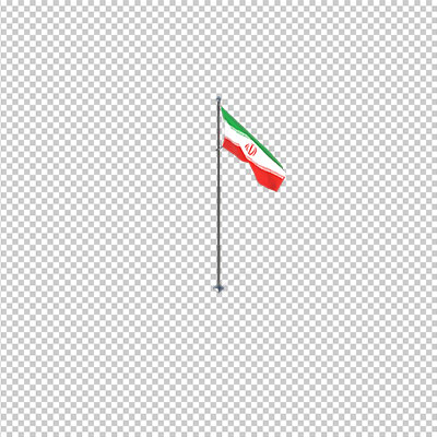 عکس برش خورده سه بعدی پرچم ایران اسلامی