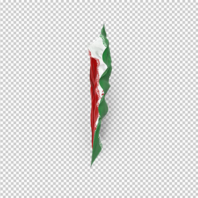 عکس برش خورده سه بعدی پرچم ملی ایران