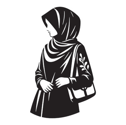 وکتور بانوی با حجاب با زمینه مشکی