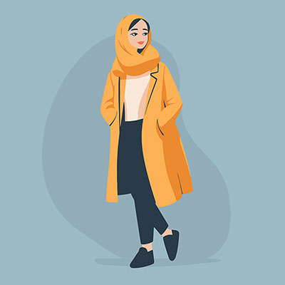 وکتور بانوی با حجاب و مانتو