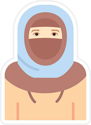 وکتور بانوی با حجاب با ماسک صورت
