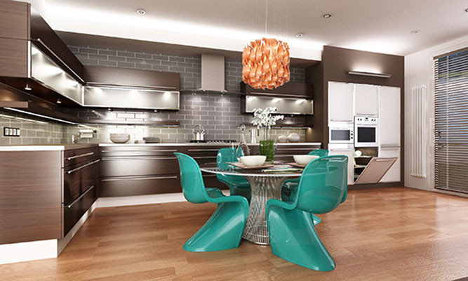 عکس دکور آشپزخانه کابینت ام دی اف