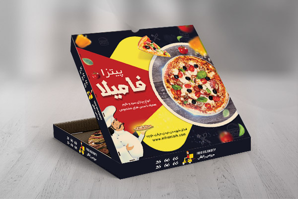 طح لایه باز جعبه پیتزا