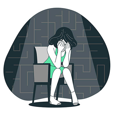 وکتور دختر افسرده