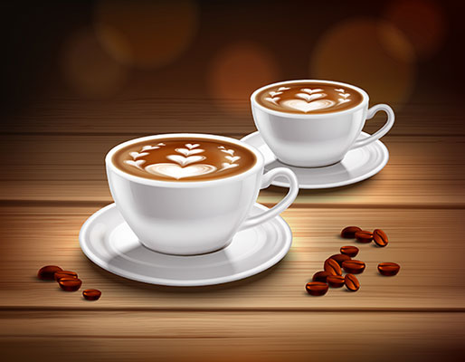 وکتور فنجان کاپوچینور گرم