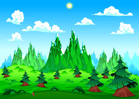 وکتور کاراکتر طبیعت جنگلی
