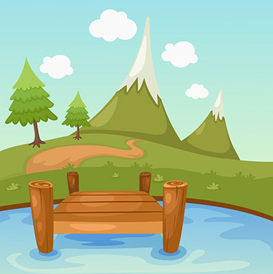 وکتور کاراکتر طبیعت دریا