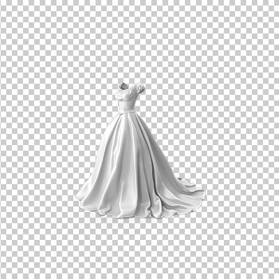 عکس برش خورده سه بعدی لباس زنانه سفید
