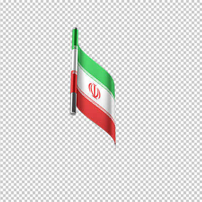 عکس برش خورده سه بعدی پرچم کشور ایران