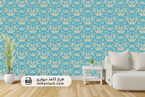 پوستر کاغذ دیواری ساده مدل بک گراند طرح سبز آبی