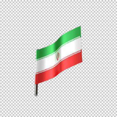 عکس برش خورده سه بعدی پرچم ملی ایران