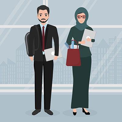 وکتور کاراکتر حجاب و تیپ رسمی