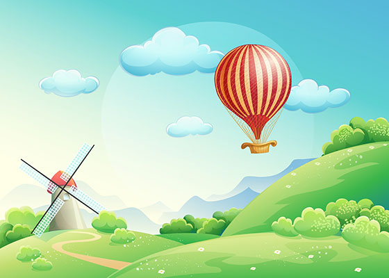 وکتور کاراکتر طبیعت و بالن