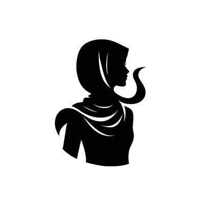 وکتور زن با حجاب با زمینه مشکی