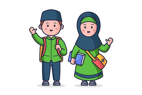 وکتور دانش اموز دختر و پسر