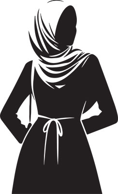 وکتور بانوی با حجاب با زمینه مشکی