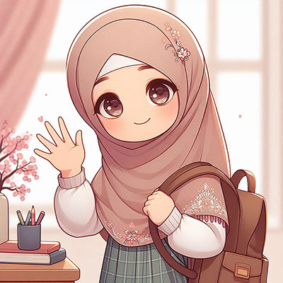 وکتور دانش آموز دختر با حجاب