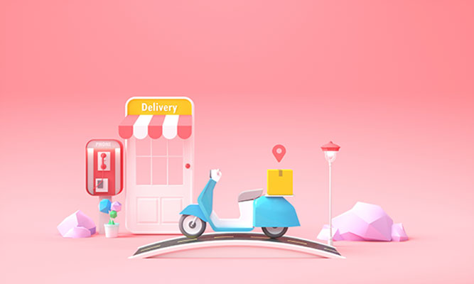 عکس مینیمال سه بعدی فروشگاه اینترنتی
