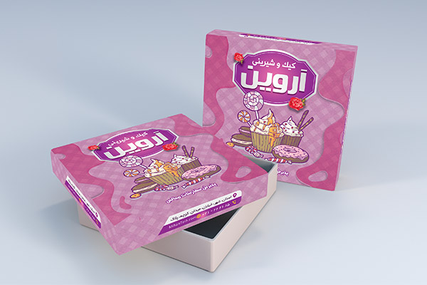طرح لایه باز جعبه شیرینی