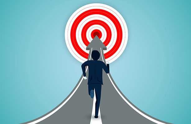 وکتور کاراکتر کارآفرینی و حرکت به سوی هدف