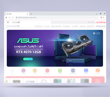 طرح لایه باز بنر وب سایت کارت گرافیک RTX 4070