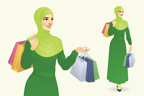 وکتور کاراکتر حجاب مشتری