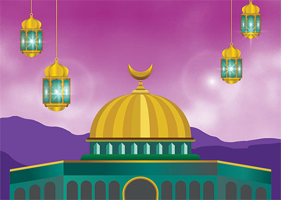 وکتور مسجد الاقصی و قبه الصخره