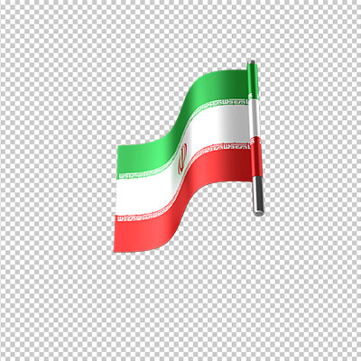 عکس برش خورده سه بعدی پرچم ملی ایران