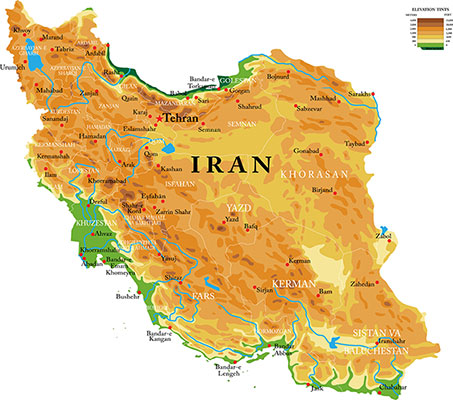 وکتور نقشه زمینی کشور ایران