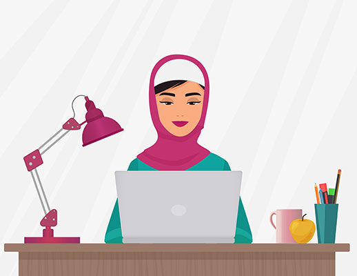 وکتور کاراکتر حجاب تاجر زن