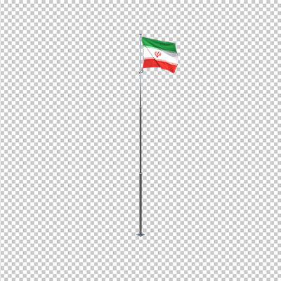 عکس برش خورده سه بعدی پرچم ایران اسلامی