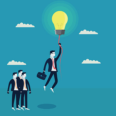 وکتور کاراکتر کارآفرینی و پرواز به سوی موفقیت