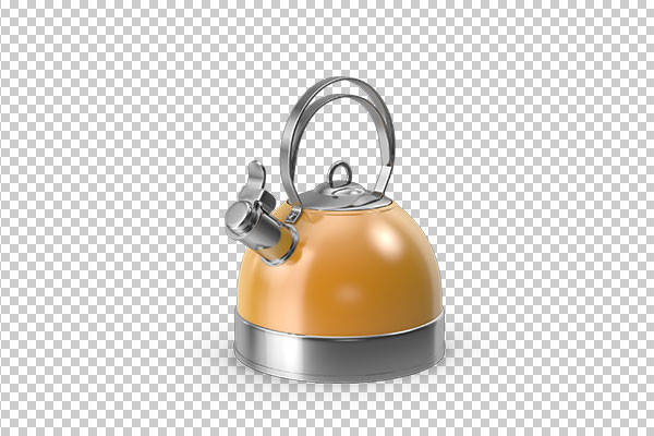 عکس برش خورده سه بعدی کتری نارنجی