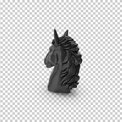 عکس برش خورده سه بعدی دکوری کله اسب سیاه