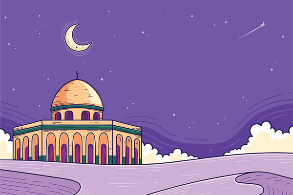 وکتور مسجد الاقصی و قبه الصخره