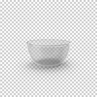 عکس برش خورده سه بعدی کاسه شیشه ای