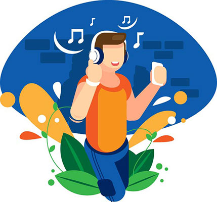 وکتور گوش دادن به موسیقی
