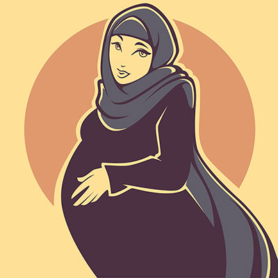 وکتور زن حامله