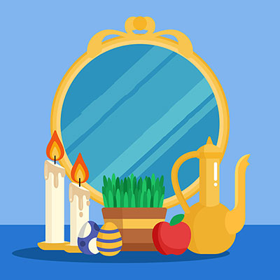 وکتور آینه سفره عید