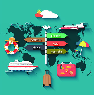 وکتور کاراکتر مسافرت و مکان یابی