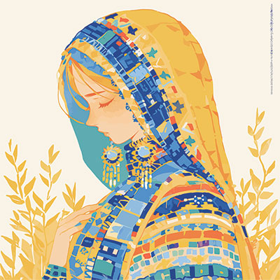 طرح وکتور گرافیکی بانوی حجاب