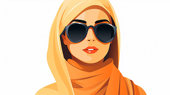 وکتور بانوی با حجاب