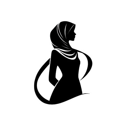 وکتور بانوی با حجاب با زمینه مشکی