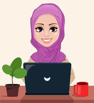 وکتور کاراکتر حجاب منشی