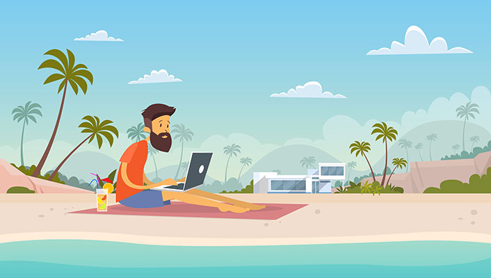 وکتور کاراکتر طبیعت و تفریحات ساحلی